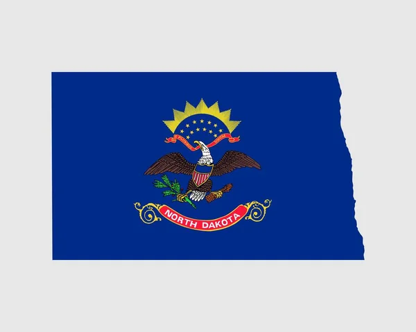 Mapa Dakota Norte Bandeira Mapa Eua Com Bandeira Estado Estados —  Vetores de Stock