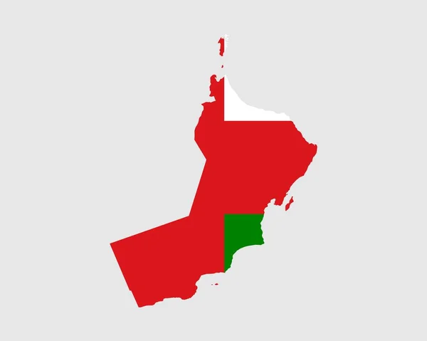 Oman Flag Map Carte Sultanat Oman Avec Bannière Pays Omanais — Image vectorielle