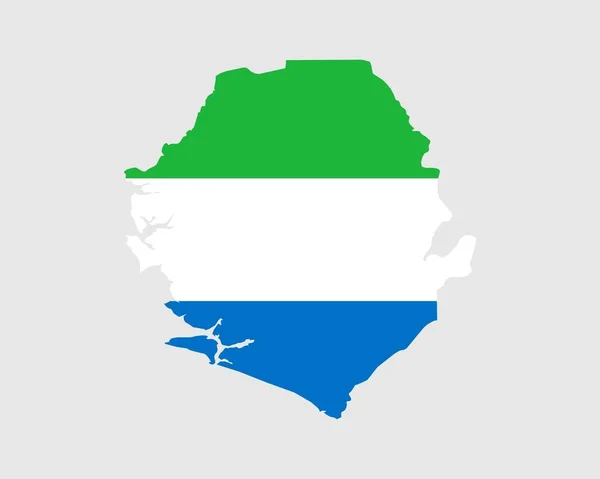 Mapa Bandeira Serra Leoa Mapa República Serra Leoa Com Bandeira — Vetor de Stock