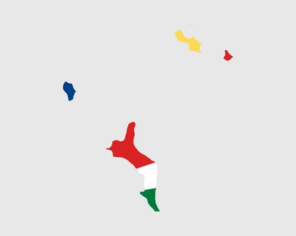 Carte Drapeau Des Seychelles Carte République Des Seychelles Avec Bannière — Image vectorielle