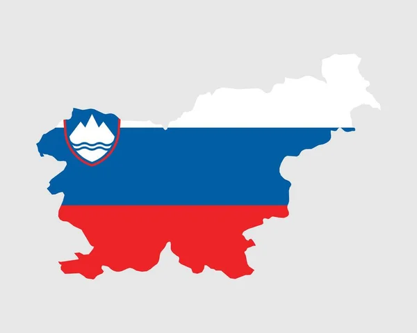 Slovenië Vlaggenkaart Kaart Van Republiek Slovenië Met Het Sloveense Landenspandoek — Stockvector
