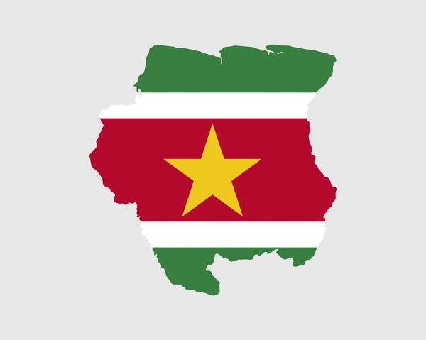 Suriname Flag Map Map Republic Suriname Surinamese Country Banner Vector — Stock Vector