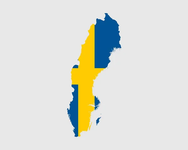 Χάρτης Σημαίας Σουηδίας Χάρτης Του Βασιλείου Της Σουηδίας Σημαία Της — Διανυσματικό Αρχείο