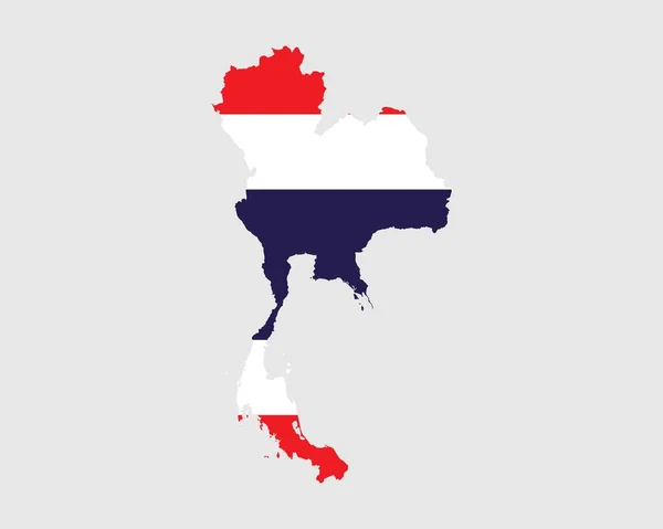 Carte Drapeau Thaïlande Carte Royaume Thaïlande Avec Bannière Pays Thaïlandais — Image vectorielle