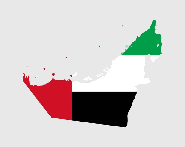 Mapa Bandera Emiratos Árabes Unidos Mapa Emiratos Árabes Unidos Con — Vector de stock