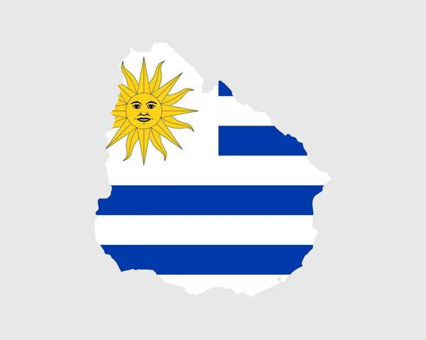 Mapa Bandera Uruguay Mapa República Oriental Del Uruguay Con Bandera — Archivo Imágenes Vectoriales