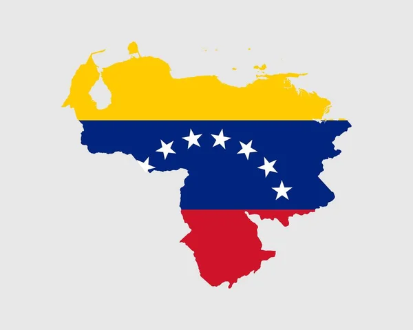 委内瑞拉国旗图 委内瑞拉玻利瓦尔共和国与委内瑞拉国旗的地图 病媒图解 — 图库矢量图片