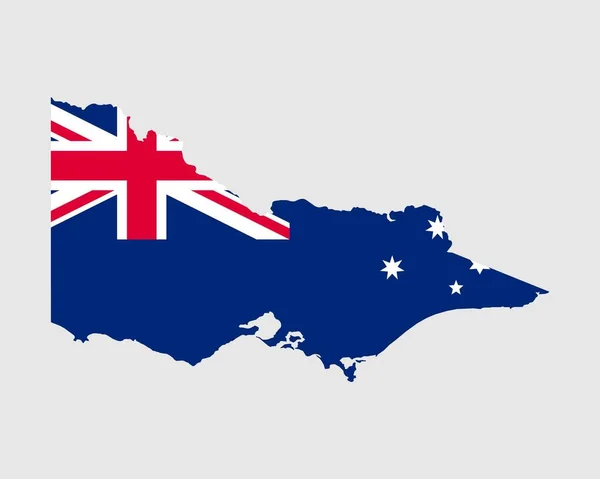 Victoria Mappa Bandiera Mappa Vic Australia Con Bandiera Stato Stato — Vettoriale Stock