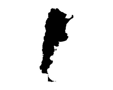 Argentina Map. Argentine Country Map. Argentinian Black and White National Outline Boundary Border Shape Geography Territory EPS Vector Illustration Clipart