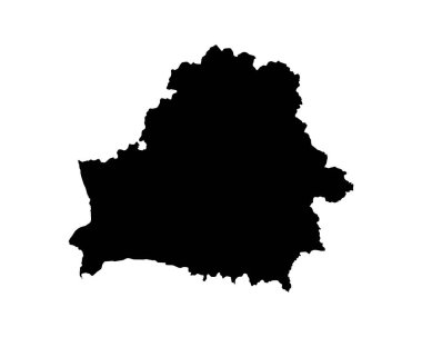 Belarus Map. Belarusian Country Map. Black and White National Outline Border Boundary Shape Geography Territory EPS Vector Illustration Clipart