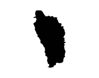 Dominica Map. Dominican Country Map. Dominique Dominik Black and White National Outline Geography Border Boundary Shape Territory EPS Vector Illustration Clipart
