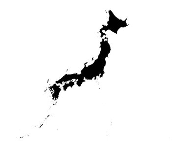 Japan Map. Japanese Country Map. Black and White Nippon Nihon National Nation Outline Geography Border Boundary Shape Territory Vector Illustration EPS Clipart