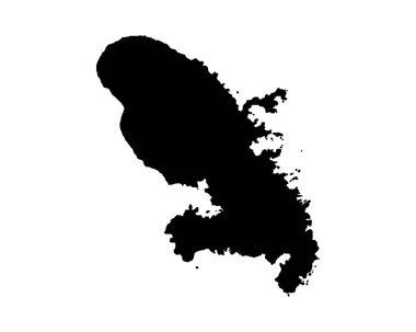 Martinique Map. Martinique Island Map. Black and White French Overseas Department Territory Border Boundary Line Outline Geography Shape Vector Illustration EPS Clipart