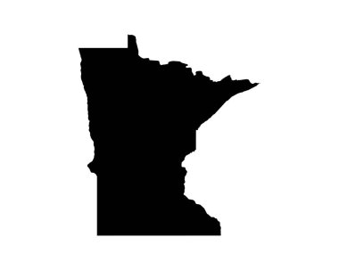 Minnesota US Map. MN USA State Map. Black and White Minnesotan State Border Boundary Line Outline Geography Territory Shape Vector Illustration EPS Clipart