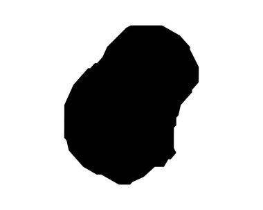 Nauru Map. Nauruan Country Map. Black and White National Nation Outline Geography Border Boundary Shape Territory Vector Illustration EPS Clipart