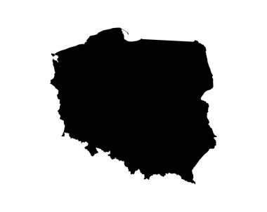 Poland Map. Polish Country Map. Black and White Pole National Nation Geography Outline Border Boundary Territory Shape Vector Illustration EPS Clipart