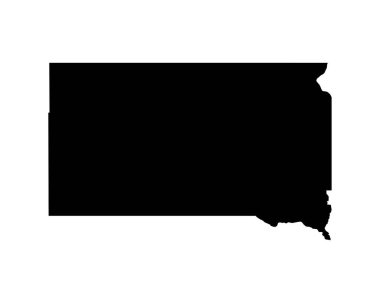 South Dakota US Map. SD USA State Map. Black and White South Dakotan State Border Boundary Line Outline Geography Territory Shape Vector Illustration EPS Clipart