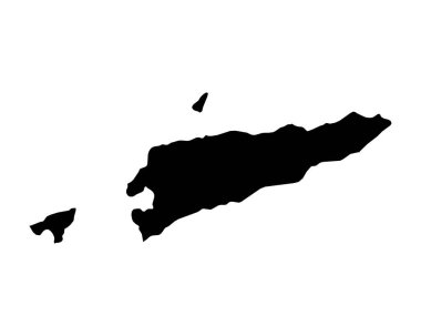 Timor-Leste Map. East Timor Country Map. Black and White East Timorese National Nation Geography Outline Border Boundary Territory Shape Vector Illustration EPS Clipart