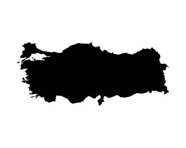 Turkey Map. Turkish Country Map. Black and White Turk National Nation Geography Outline Border Boundary Territory Shape Vector Illustration EPS Clipart