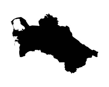 Turkmenistan Map. Turkmenistani Country Map. Black and White Turkmen Turkmenian National Nation Geography Outline Border Boundary Territory Shape Vector Illustration EPS Clipart