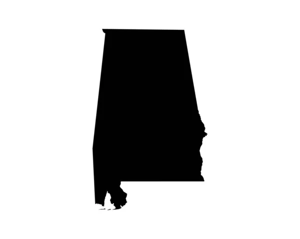 Alabama Map Usa State Map Black White Alabamian State Border — 스톡 벡터