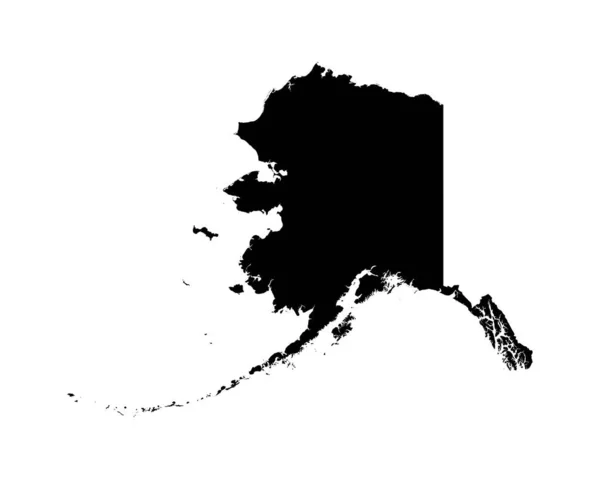 Alaska Map Usa State Map Black White Alaskan State Border — 图库矢量图片