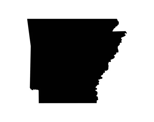 Arkansas Map Usa State Map Black White Arkansan State Border — Vetor de Stock