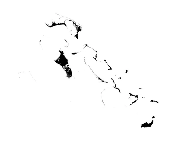 Bahamas Map Bahamian Country Map Black White National Outline Border — Vector de stock