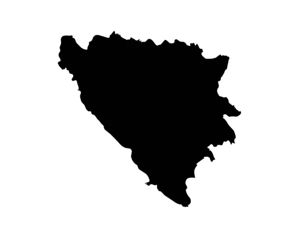 Bosnia Herzegovina Map Bosnian Herzegovinian Country Map Black White National — Vetor de Stock