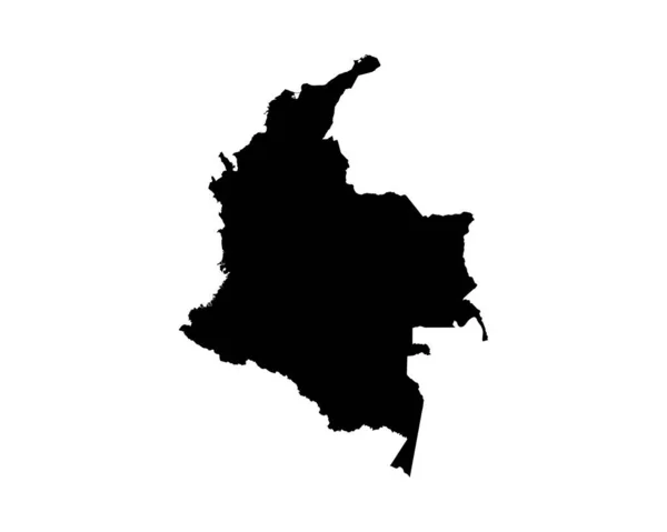 Colombia Map Colombian Country Map Black White National Outline Geography — Διανυσματικό Αρχείο