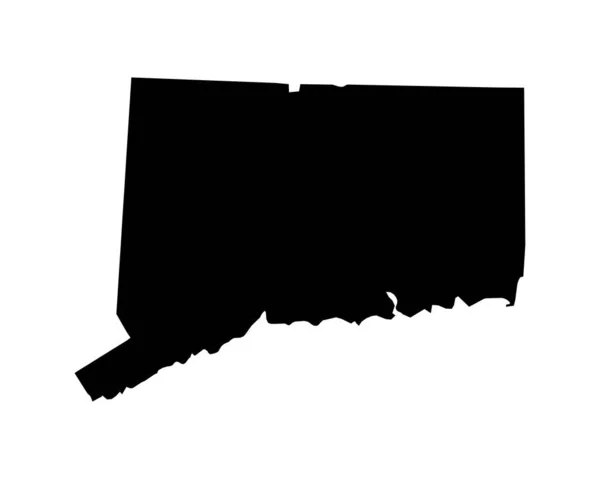 Connecticut Map Usa State Map Black White Connecticutian State Border —  Vetores de Stock