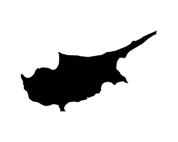 Cyprus Map Cypriot Country Map Black White National Outline Geography — стоковый вектор