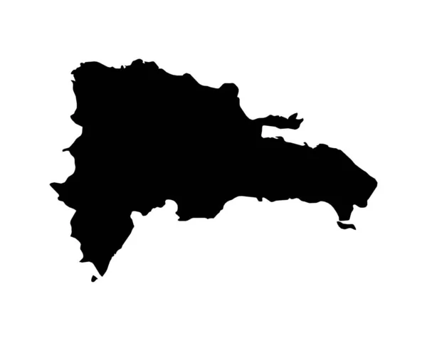 Dominican Republic Map Quisqueyan Country Map Black White National Outline — ストックベクタ