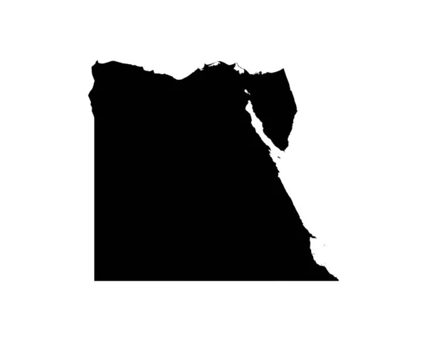 Egypt Map Egyptian Country Map Black White National Nation Outline — Stock vektor