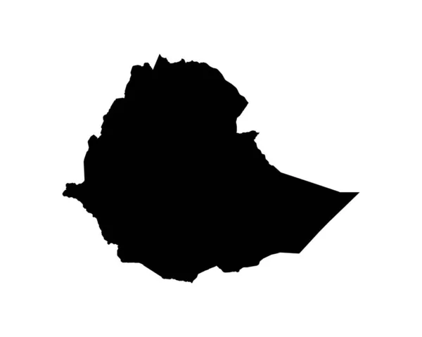 Ethiopia Map Ethiopian Country Map Black White National Nation Outline — Wektor stockowy