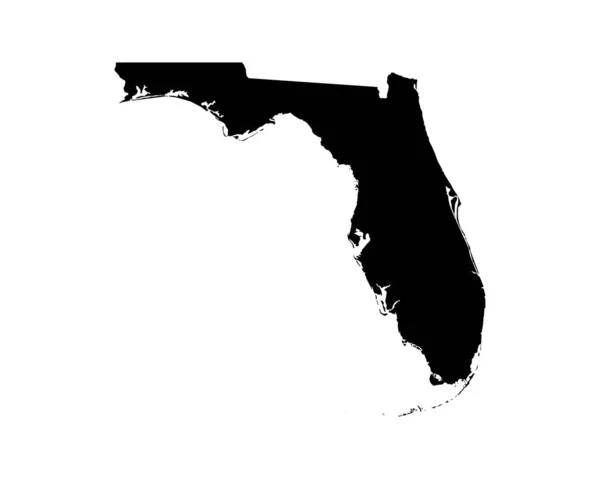 Florida Map Usa State Map Black White Floridan State Border — ストックベクタ