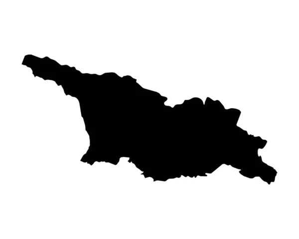 Georgia Map Georgian Country Map Black White National Nation Outline — Stockvector