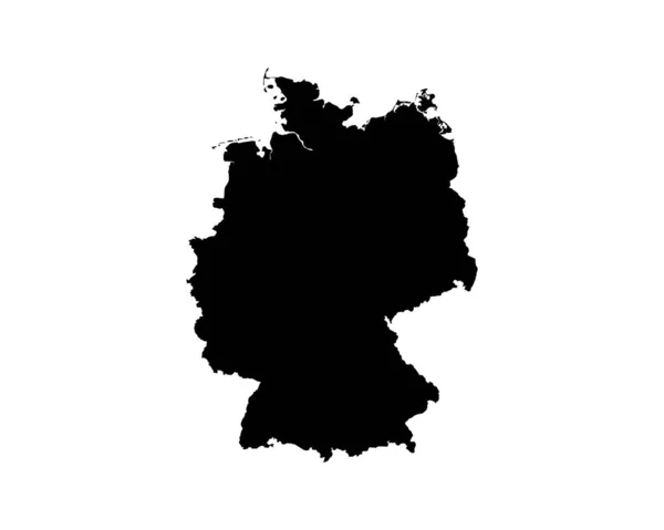 Germany Map German Country Map Deutschland Black White National Nation — Stock Vector