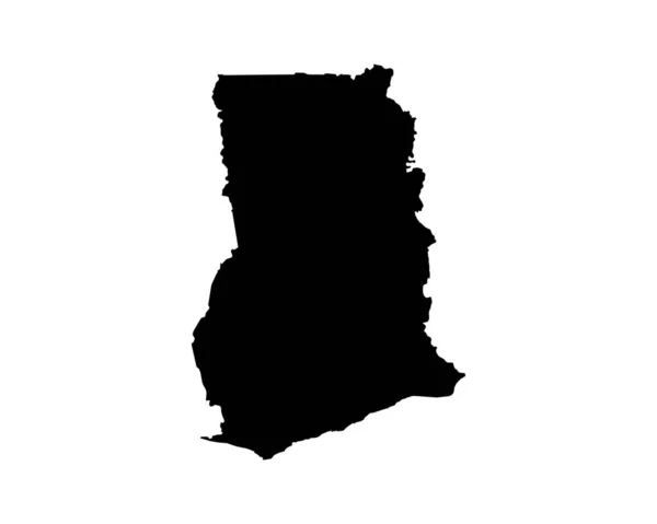 Ghana Map Ghanaian Country Map Black White National Nation Outline — Διανυσματικό Αρχείο