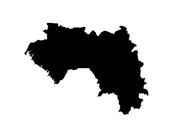 Guinea Map Guinean Country Map Guinea Conakry Black White National — ストックベクタ