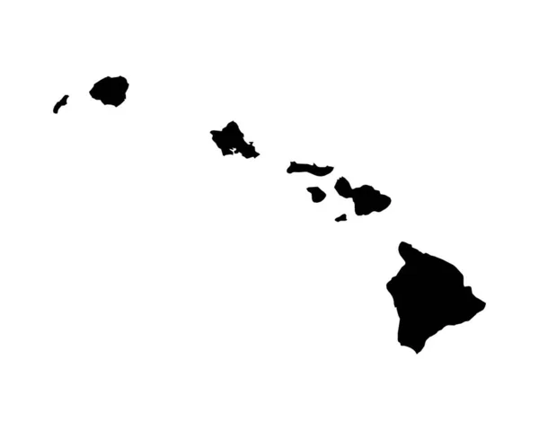 Hawaii Map Usa State Map Black White Hawaiian State Border — стоковий вектор