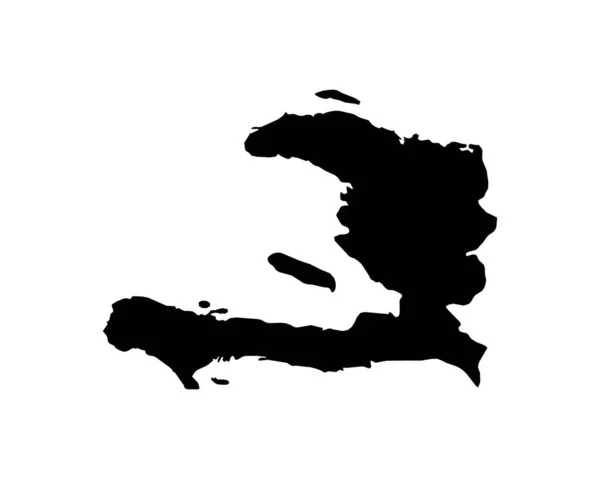 Haiti Map Haitian Country Map Hayti Black White National Nation — Image vectorielle