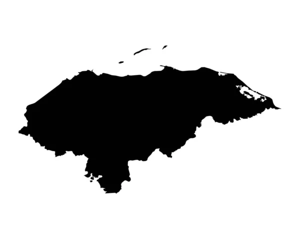 Honduras Map Honduran Country Map Black White National Nation Outline — Stock vektor