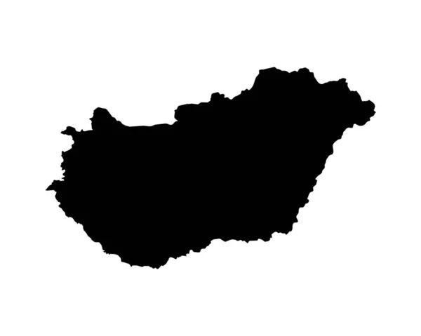 Угорська Мапа Угорська Мапа Країн Black White National Nation Outline — стоковий вектор