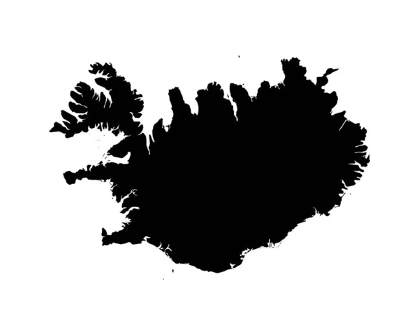 Iceland Map Icelandic Country Map Icelander Black White National Nation — Διανυσματικό Αρχείο