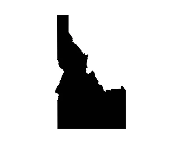 Idaho Map Usa State Map Black White Idahoan State Border — 스톡 벡터