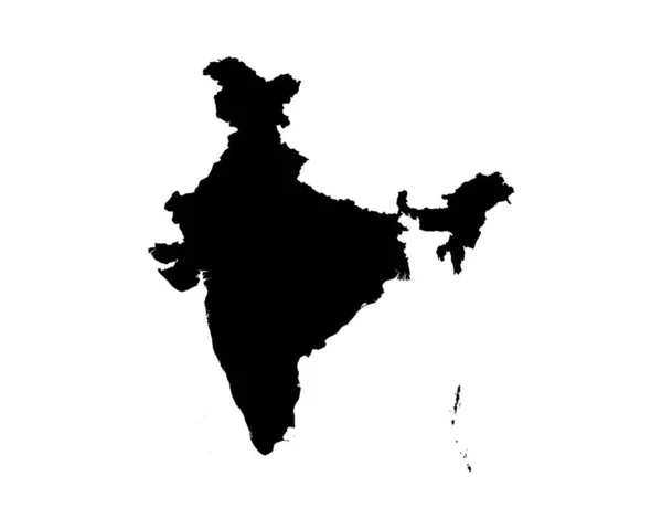 India Map Indian Country Map Black White National Nation Outline — Stockvektor