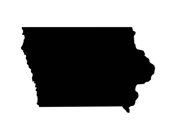 Iowa Map Usa State Map Black White Iowan State Border — Stockvektor