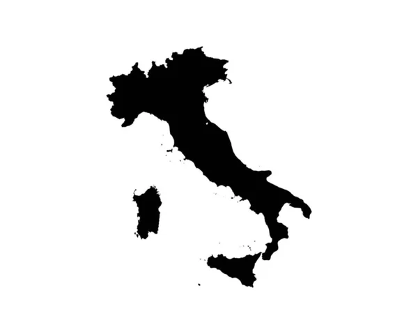 Italy Map Italian Country Map Black White Italiana National Nation — стоковый вектор