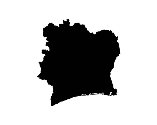 Cte Ivoire Map Ivory Coast Country Map Black White Cote — Διανυσματικό Αρχείο